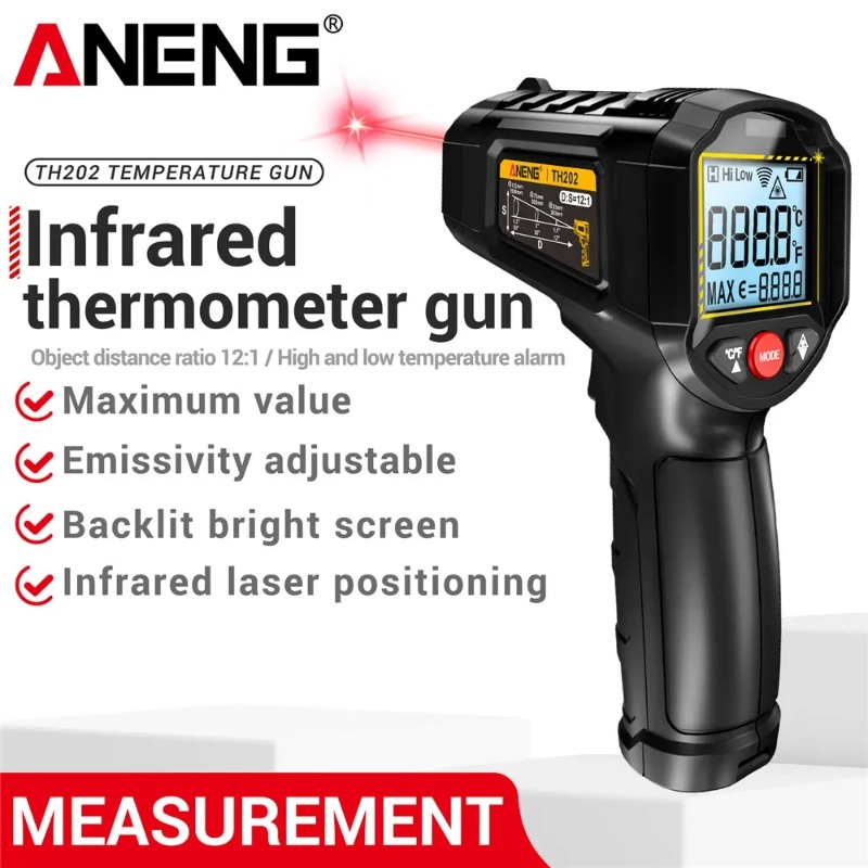 Industrial Laser Thermometer Gun - ANENG TH202 Thermomètres industriels portables Test
