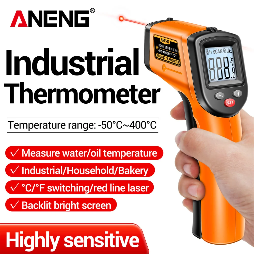 Industrial Laser Thermometer Gun - Thermomètre infrarouge numérique ANENG TH201 -50~400