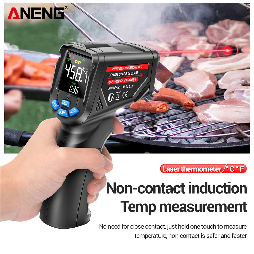Industrial Laser Thermometer Gun - Thermomètre infrarouge numérique sans contact -20~650