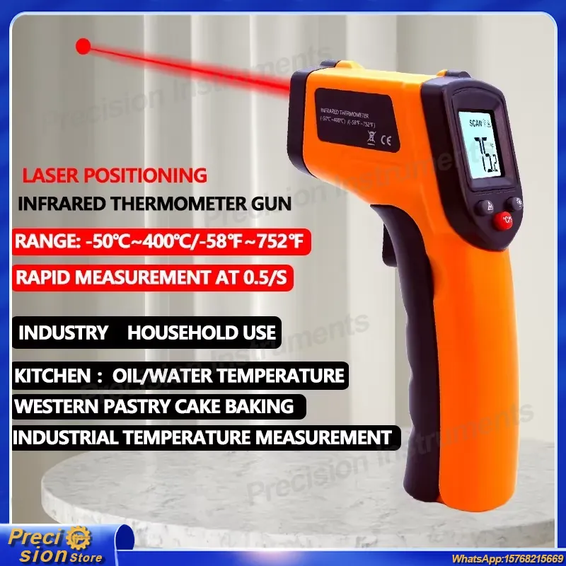 Industrial Laser Gun - Thermomètre infrarouge sans contact, thermomètre laser,