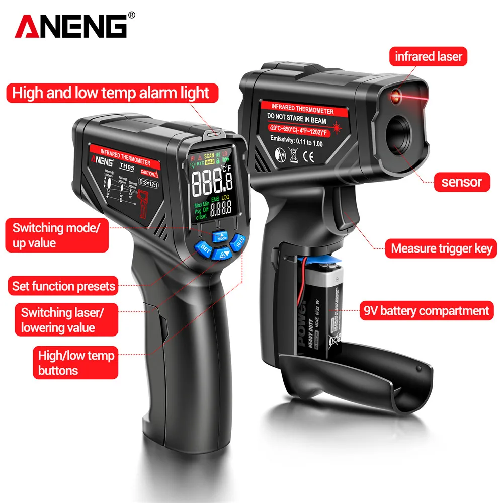 Testeur de température pour tu - Industrial Laser Thermometer Gun avis et prix