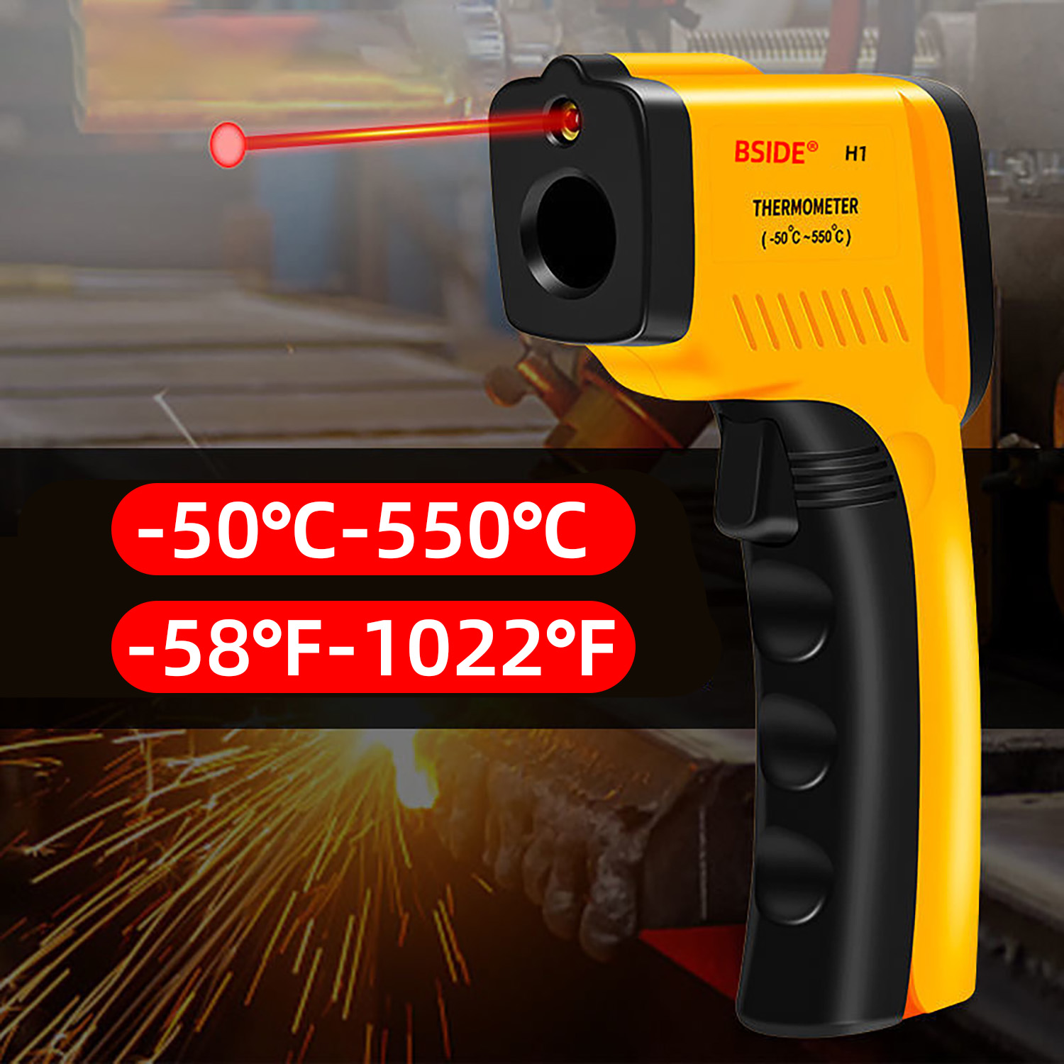 Therye.com-Pistolet laser numé - Industrial Laser Thermometer Gun avis et prix