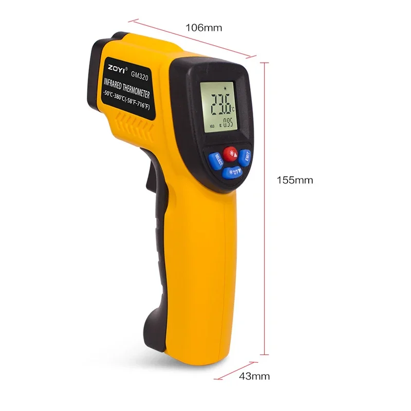 Thermomètre infrarouge portabl - Industrial Laser Thermometer Gun avis et prix